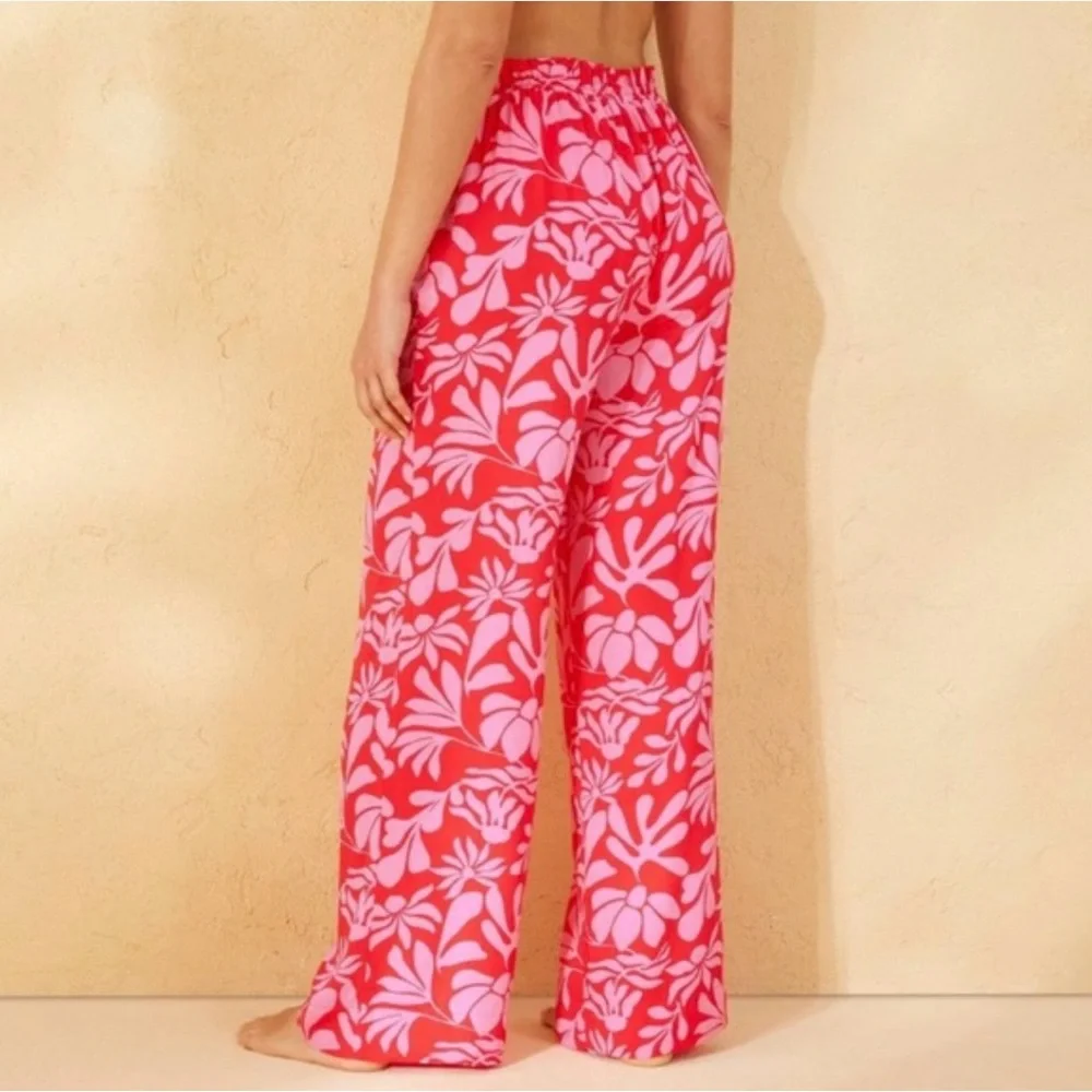Shade & Shore Pink Floral Wide-Leg Pants - Picture 3 of 10